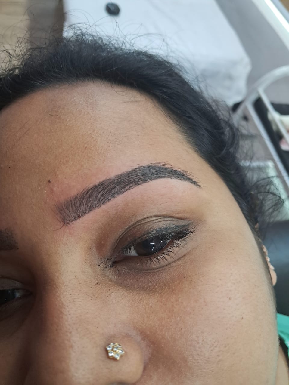 After eyebrow microblading by Reenz