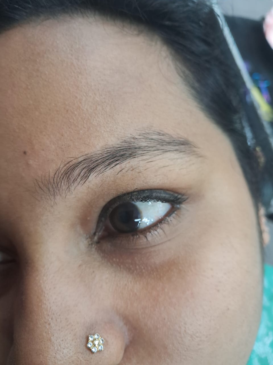 Before eyebrow microblading